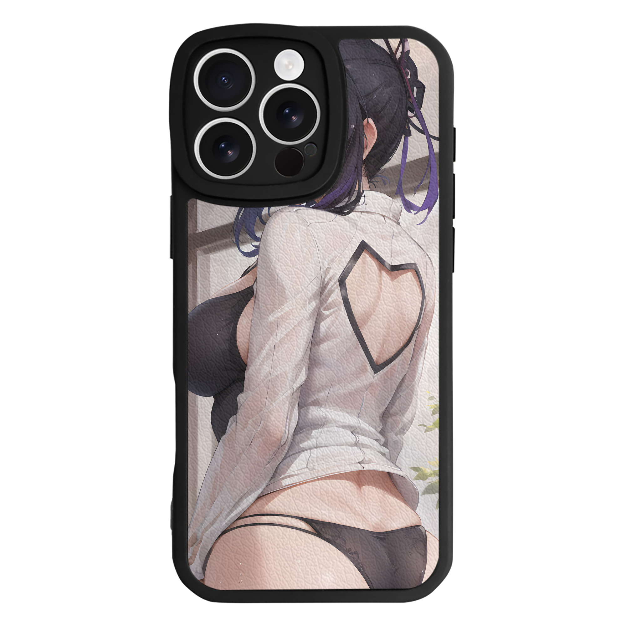 （画像用） 鬼滅の刃（きめつのやいば）蟲柱-胡蝶 しのぶ／こちょう しのぶ Kochou Shinobu 【iPhone 16シリーズ対応】シリコンスマホケース（レザー調） 材質：シリコン
